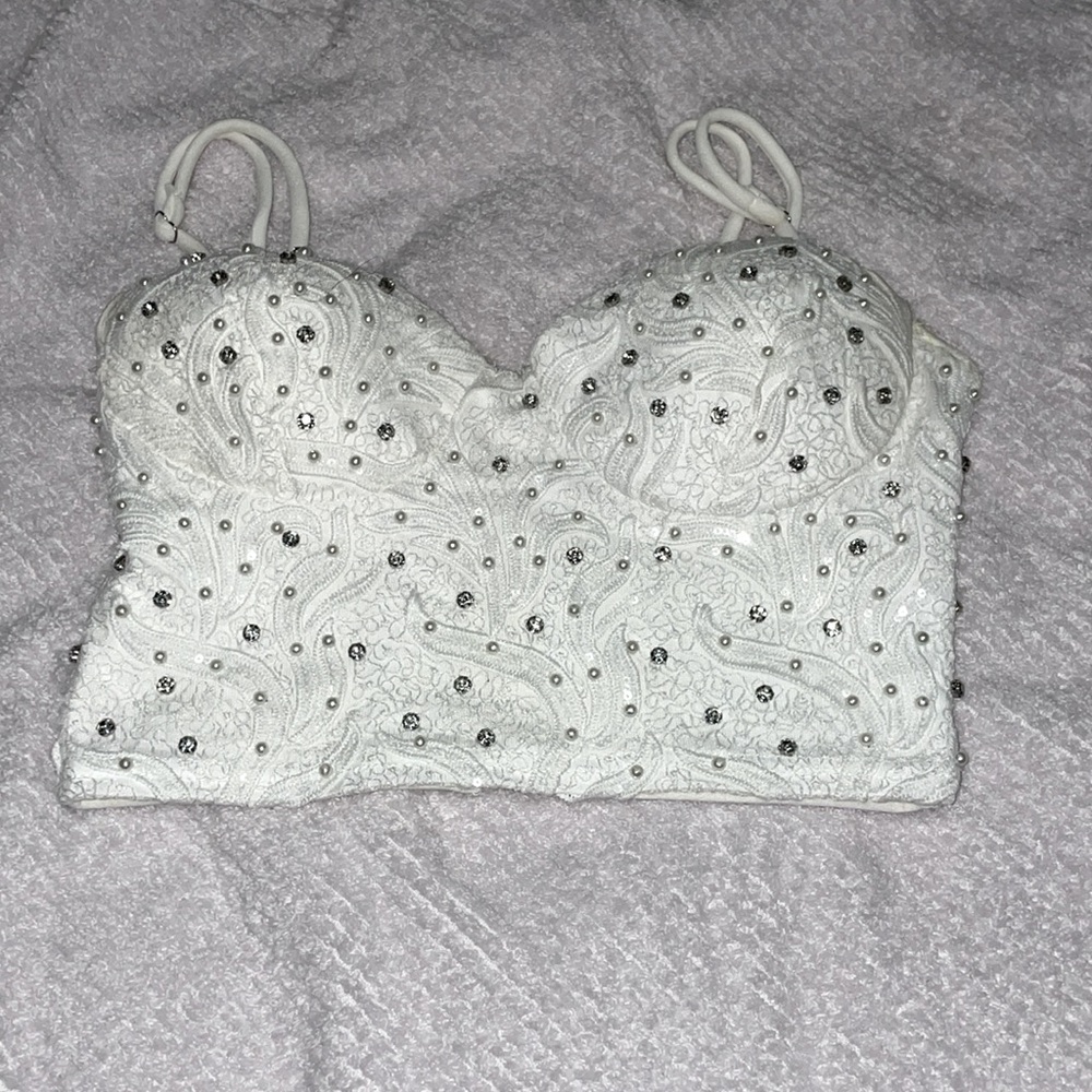 White gemmed tank top!